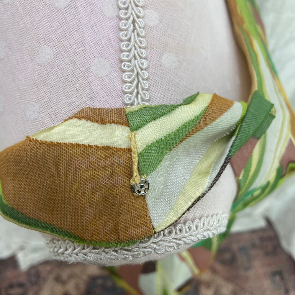 Kay Unger Cocktail Dress Size 8 Green‎ Brown Abstract Linen Blend Semi Formal - Picture 15 of 15
